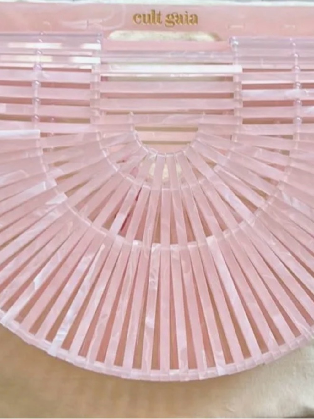 cult gaia Pink Ark Acrylic Clutch - Semi-Transparent Fan Design